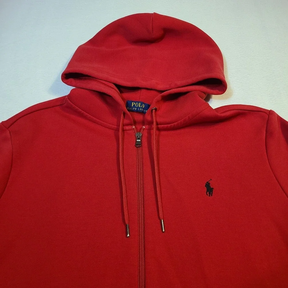 Polo Ralph Lauren Full Zip Big & Tall Hooded Hoodie Sweatshirt with Pony - Red